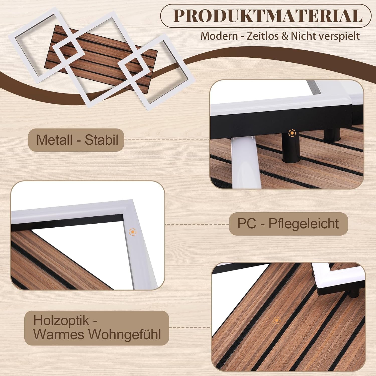 Homefire LED Deckenleuchte Wohnzimmer Deckenlampe - Wohnzimmerlampe 58CM Schwarz Modern Design Schlafzimmerlampe 3000K Eckig Schlafzimmer in Holzoptik Küchenlampe für Esszimmer Arbeitszimmer Küchen