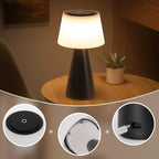 Homefire Tischlampe Akku Nachttischlampe LED - 3600mAH Kabellos Tischleuchte Touch Dimmbar Lampe 2er Set mit USB IP44 Aufladbar Schwarz Batterie Tischlampen für Modern Wohnzimmer Schlafzimmer Outdoor