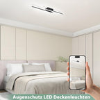 Homefire LED Deckenlampe Schwarz Flurlampe - 2ER Deckenleuchte Küche 6500K Modern 12W Schlafzimmerlampe Decke Lampe 61.5cm für Wohnzimmer Esszimmer Kinderzimmer Büro