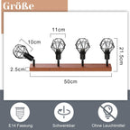 Homefire Schwarz 4 Flammig E14 Denckenspots - Holz Vintage Metall Deckenlampe Schwenkbar 350°