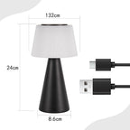 Homefire Tischlampe Akku Nachttischlampe LED - 3600mAH Kabellos Tischleuchte Touch Dimmbar Lampe 2er Set mit USB IP44 Aufladbar Schwarz Batterie Tischlampen für Modern Wohnzimmer Schlafzimmer Outdoor