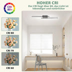Homefire LED Deckenlampe Schwarz Flurlampe - 2ER Deckenleuchte Küche 6500K Modern 12W Schlafzimmerlampe Decke Lampe 61.5cm für Wohnzimmer Esszimmer Kinderzimmer Büro