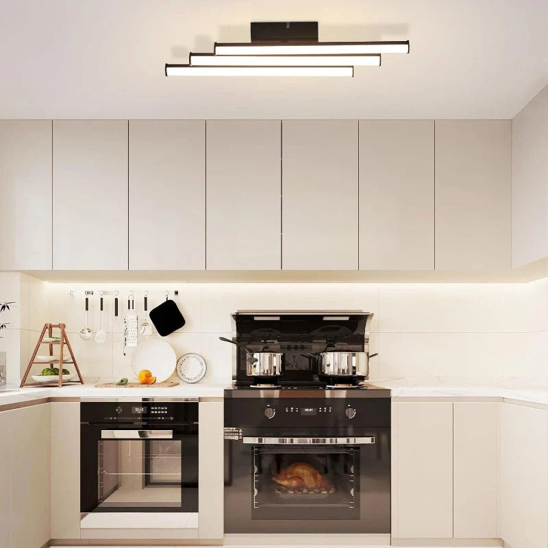 Homefire Deckenlampe LED Deckenleuchte Flurlampe - 24W Schwarz Schlafzimmerlampe 3000K Warmweiß Deckenlampen Innen Modern Design Küchenlampe für Küche Schlafzimmer Treppenhaus Wohnzimmer Büro