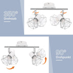 Homefire Deckenstrahler 2 Flammig Vintage Denckenspots - Schwarz Denckenlampe E14 Verstellbare 350°Industrial Retro Deckenleuchte für Flur Wohnzimmer Schlafzimmer Küche Esszimmer