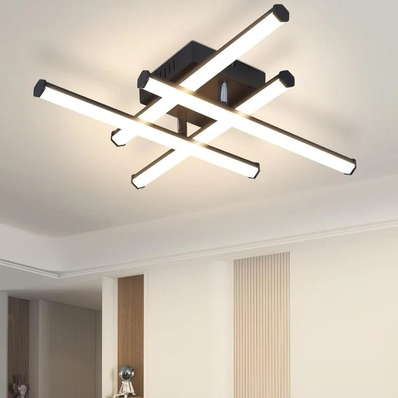Homefire Deckenlampe LED Deckenleuchte Flurlampe - 24W Schwarz Schlafzimmerlampe 3000K Warmweiß Deckenlampen Innen Modern Design Küchenlampe für Küche Schlafzimmer Treppenhaus Wohnzimmer Büro