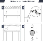 Pendellampe 3 Flammig Hängeleuchte Metall - Hängelampe Schwarz E27 Esszimmer Pendelleuchte Esstisch Küchenlampe Industrie LED für Flur Schlafzimmer Wohnzimmer Cafe