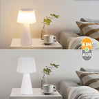 Homefire Tischlampe Solar LED Tischleuchte Kabellos - Akku Tischleuchte mit USB-C Touch Dimmbar 3000K - 5000K Weiß Nachttischlampe 3600mAH Aufladbar für Wohnzimmer Schlafzimmer Outdoor
