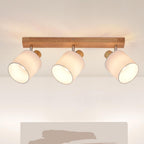 Homefire Deckenlampe 3 Flammig Deckenstrahler Holz - LED Deckenleuchte Vintage Boho Deckenspot E14 Lampe Schwenkbar 350° Spot Retro für Schlafzimmer Küche Flur MAX.25W