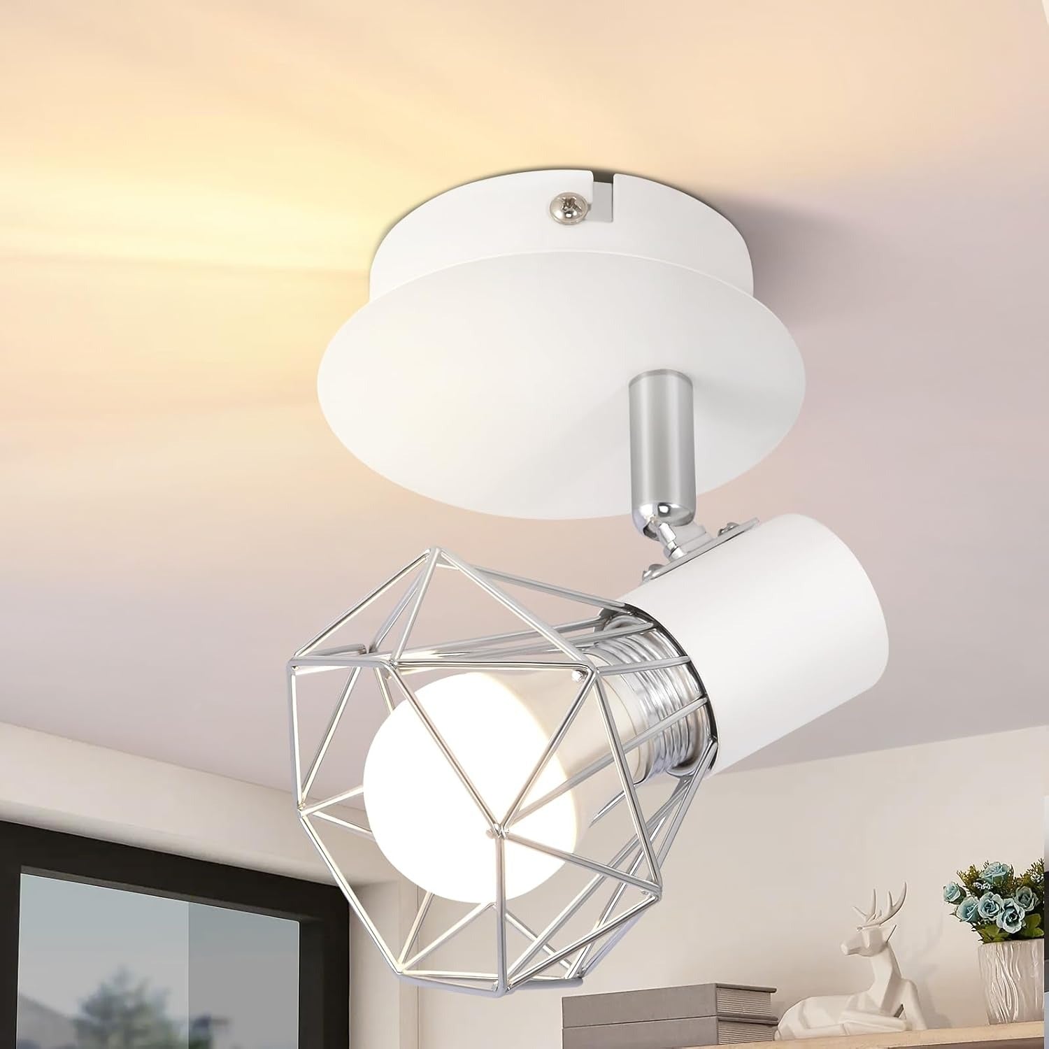 Homefire Wandspots Schwarz Wandstrahler Retro - Wandleuchte E14 Verstellbar Vintage Wandlampe 1 Flammig 350° für Flur Arbeitszimmer Schlafzimmer Wohnzimmer Küche Max. 40W