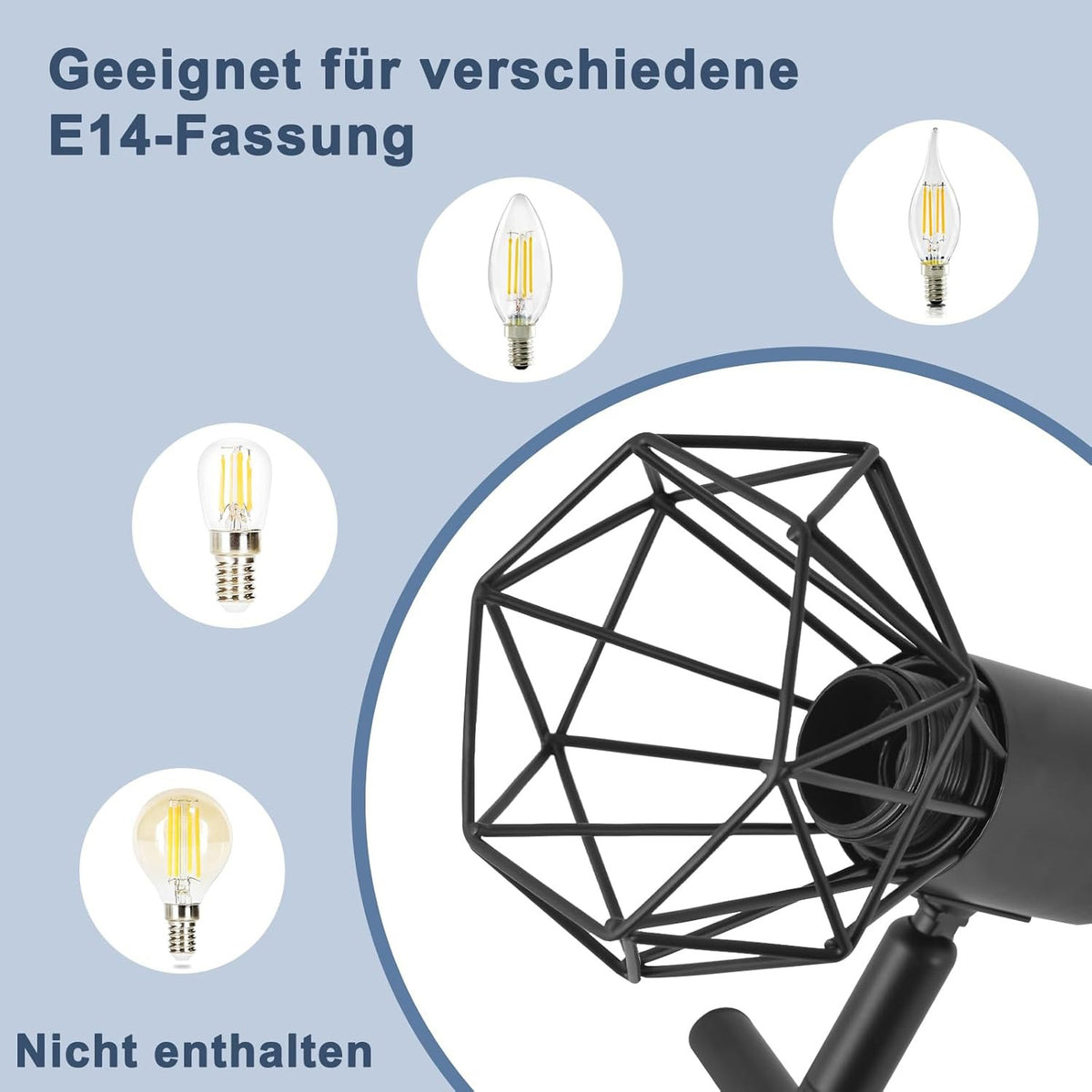 Homefire Deckenstrahler 3 Flammig Rund Deckenspots - Deckenleuchte E14 Schwarz Retro Schwenkbar Industrial Küchenlampe Metall für Schlafzimmer Wohnzimmer Arbeitszimmer Flur Keine Leuchtmittel