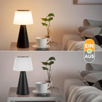 Homefire Tischlampe Akku Nachttischlampe LED - 3600mAH Kabellos Tischleuchte Touch Dimmbar Lampe 2er Set mit USB IP44 Aufladbar Schwarz Batterie Tischlampen für Modern Wohnzimmer Schlafzimmer Outdoor