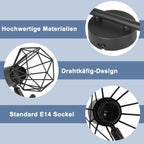 Homefire Deckenstrahler 3 Flammig Rund Deckenspots - Deckenleuchte E14 Schwarz Retro Schwenkbar Industrial Küchenlampe Metall für Schlafzimmer Wohnzimmer Arbeitszimmer Flur Keine Leuchtmittel