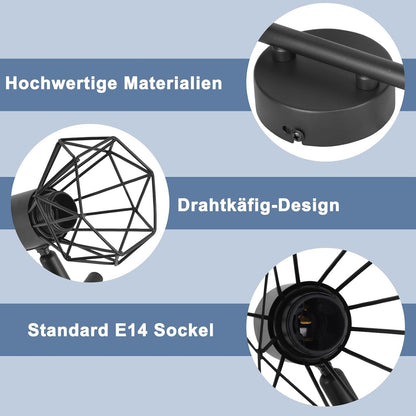 Homefire Deckenstrahler 3 Flammig Rund Deckenspots - Deckenleuchte E14 Schwarz Retro Schwenkbar Industrial Küchenlampe Metall für Schlafzimmer Wohnzimmer Arbeitszimmer Flur Keine Leuchtmittel