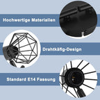 Homeifre Deckenstrahler 4 Flammig Deckenlampe Schwarz - Deckenspots Vintage Retro E14 Industrie Schwenkbar 350°Deckenleuchte Matt Metall Innen für Wohnzimmer Jugendzimmer Schlafzimmer Küche