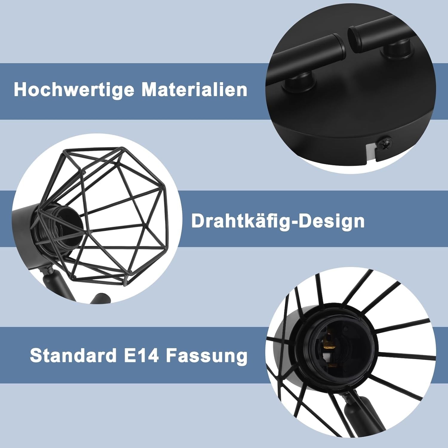 Homeifre Deckenstrahler 4 Flammig Deckenlampe Schwarz - Deckenspots Vintage Retro E14 Industrie Schwenkbar 350°Deckenleuchte Matt Metall Innen für Wohnzimmer Jugendzimmer Schlafzimmer Küche