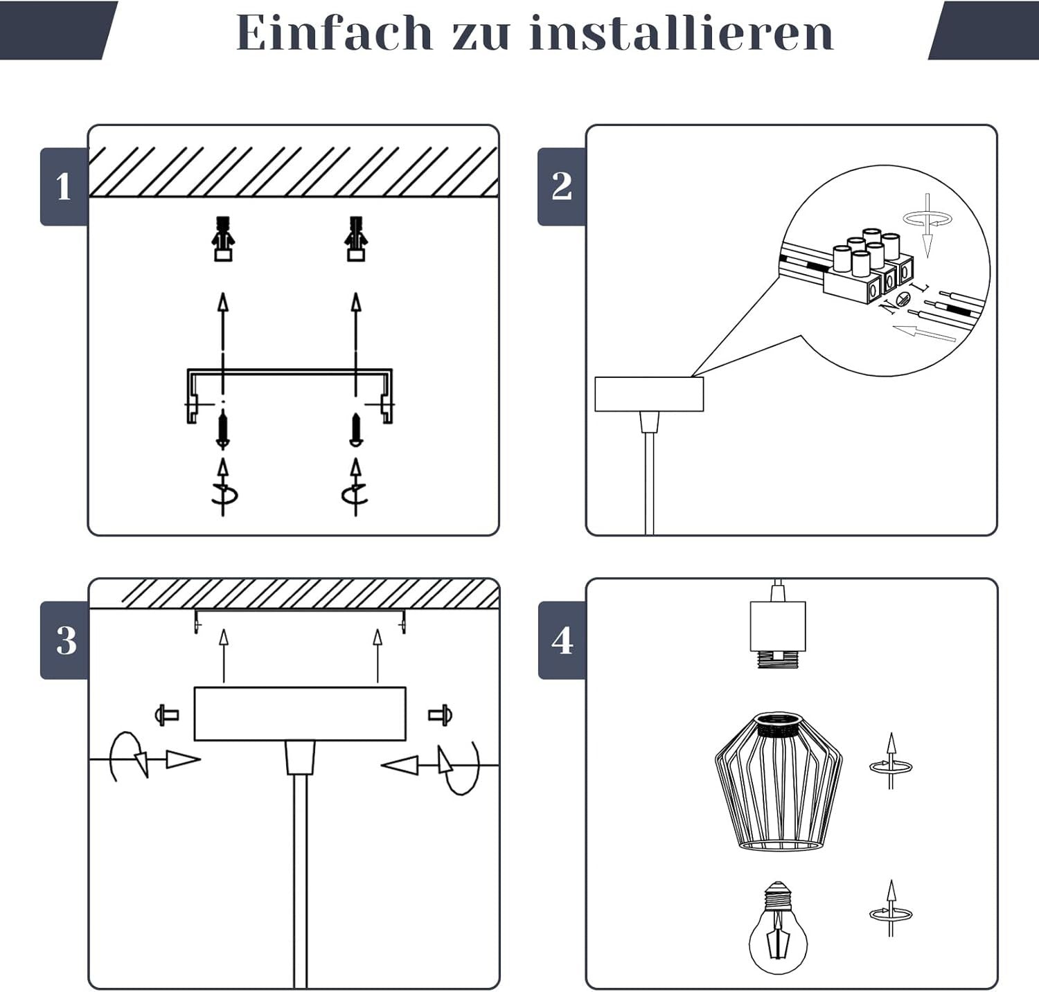 Hängeleuchte Esstisch Pendelleuchte Retro - Pendellampe E27 Schwarz 1 Flammig Hängend Lampen Metall Lampenschirm Hängelampe Industrie Wohnzimmerlampe für Küche Schlafzimmer Cafe