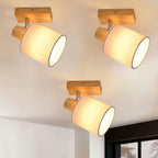 Homefire  Deckenleuchte 1 Flammig Deckenlampe Flur - Deckenstrahler Modern Holz Deckenspot Schwenkbar 350° E14 MAX.40W lampe für Wohnzimmer Schlafzimmer Küche