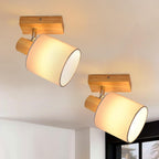 Homefire  Deckenleuchte 1 Flammig Deckenlampe Flur - Deckenstrahler Modern Holz Deckenspot Schwenkbar 350° E14 MAX.40W lampe für Wohnzimmer Schlafzimmer Küche