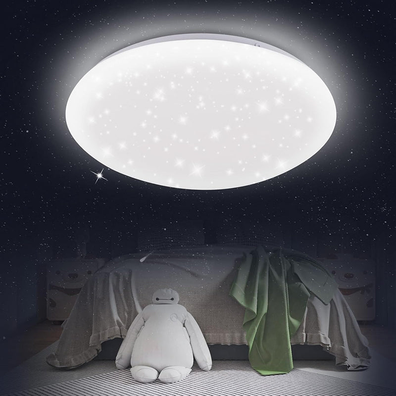 LED Deckenleuchte Deckenlampe Schlafzimmer: Ø30cm Schlafzimmerlampe Sternenhimmel Küchenlampe Rund 18W Badezimmer Deckenbeleuchtung Badlampe IP44 6500K für Wohnzimmer Kinderzimmer Küche - Homefire