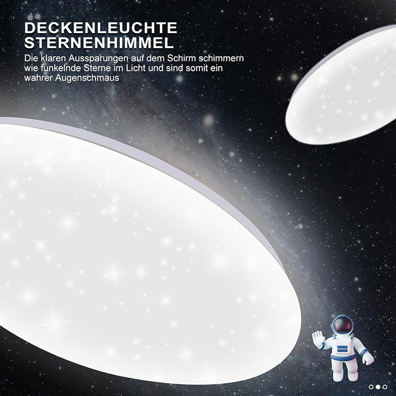 LED Deckenleuchte Deckenlampe Schlafzimmer: Ø30cm Schlafzimmerlampe Sternenhimmel Küchenlampe Rund 18W Badezimmer Deckenbeleuchtung Badlampe IP44 6500K für Wohnzimmer Kinderzimmer Küche - Homefire
