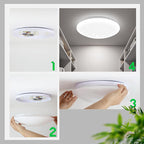 LED Deckenleuchte Deckenlampe Schlafzimmer: Ø30cm Schlafzimmerlampe Sternenhimmel Küchenlampe Rund 18W Badezimmer Deckenbeleuchtung Badlampe IP44 6500K für Wohnzimmer Kinderzimmer Küche - Homefire