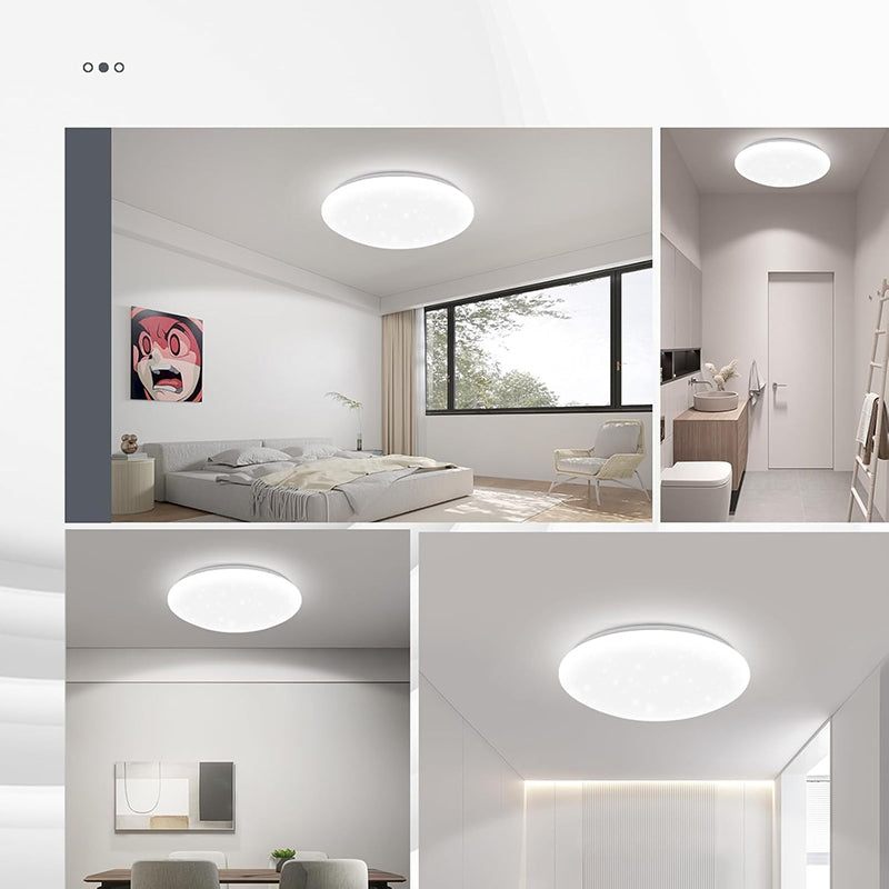 LED Deckenleuchte Deckenlampe Schlafzimmer: Ø30cm Schlafzimmerlampe Sternenhimmel Küchenlampe Rund 18W Badezimmer Deckenbeleuchtung Badlampe IP44 6500K für Wohnzimmer Kinderzimmer Küche - Homefire