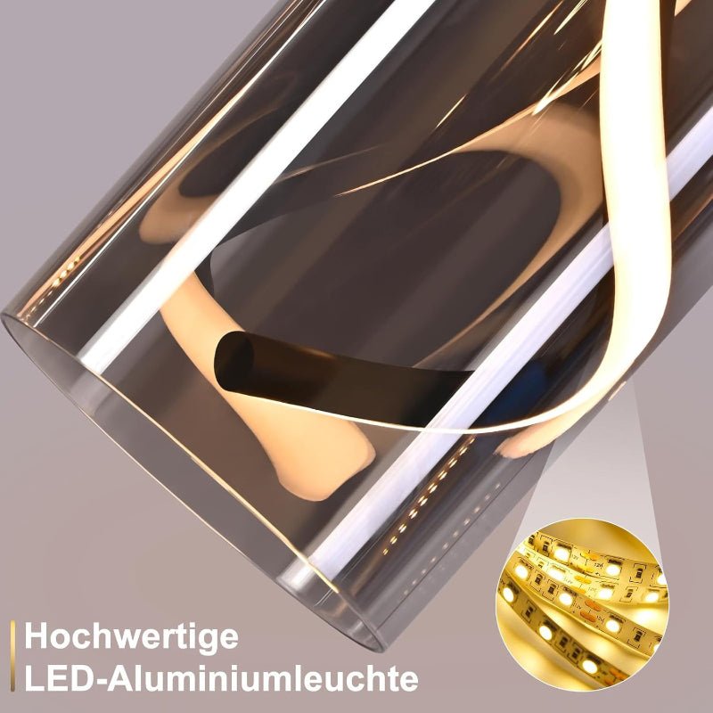 LED Pendelleuchte Esstisch Hängelampe Vintage - Hängeleuchte Glas 1 Flammig 11W Retro Hängend Esstischlampe Rauchgrau Pendellampe 3000K Warmweiß Flurlampe für Wohnzimmer Esszimmer Küche - Homefire
