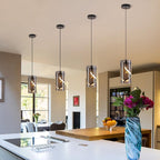 LED Pendelleuchte Esstisch Hängelampe Vintage - Hängeleuchte Glas 1 Flammig 11W Retro Hängend Esstischlampe Rauchgrau Pendellampe 3000K Warmweiß Flurlampe für Wohnzimmer Esszimmer Küche - Homefire