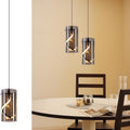 LED Pendelleuchte Esstisch Hängelampe Vintage - Hängeleuchte Glas 1 Flammig 11W Retro Hängend Esstischlampe Rauchgrau Pendellampe 3000K Warmweiß Flurlampe für Wohnzimmer Esszimmer Küche - Homefire