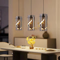 LED Pendelleuchte Esstisch Hängelampe Vintage - Hängeleuchte Glas 3 Flammig 33W Retro Hängend Esstischlampe Rauchgrau Pendellampe Höhenverstellbar 3000K Küchenlampe für Wohnzimmer Esszimmer - Homefire