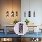 LED Pendelleuchte Esstisch Hängelampe Vintage - Hängeleuchte Glas 3 Flammig 33W Retro Hängend Esstischlampe Rauchgrau Pendellampe Höhenverstellbar 3000K Küchenlampe für Wohnzimmer Esszimmer - Homefire