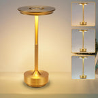 Nachttischlampe Kabellos Tischlampe Akku - LED Tischleuchte Touch Dimmbar Lampe 2er Set mit USB Aufladbar Batterie Tischlampen Gold für Modern Fensterbank Wohnzimmer Kinderzimmer Schlafzimmer - Homefire