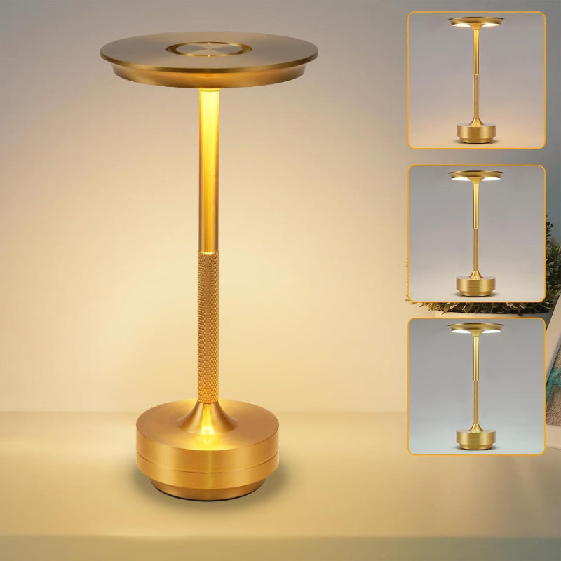 Nachttischlampe Kabellos Tischlampe Akku - LED Tischleuchte Touch Dimmbar Lampe 2er Set mit USB Aufladbar Batterie Tischlampen Gold für Modern Fensterbank Wohnzimmer Kinderzimmer Schlafzimmer - Homefire