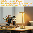 Nachttischlampe Kabellos Tischlampe Akku - LED Tischleuchte Touch Dimmbar Lampe 2er Set mit USB Aufladbar Batterie Tischlampen Gold für Modern Fensterbank Wohnzimmer Kinderzimmer Schlafzimmer - Homefire