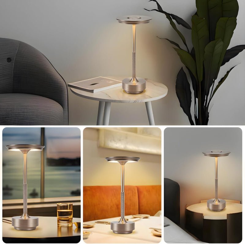 Nachttischlampe Kabellos Tischlampe Akku - LED Tischleuchte Touch Dimmbar Lampe mit USB Aufladbar Batterie Tischlampen Nickel 2er Set für Modern Fensterbank Wohnzimmer Kinderzimmer Schlafzimmer - Homefire