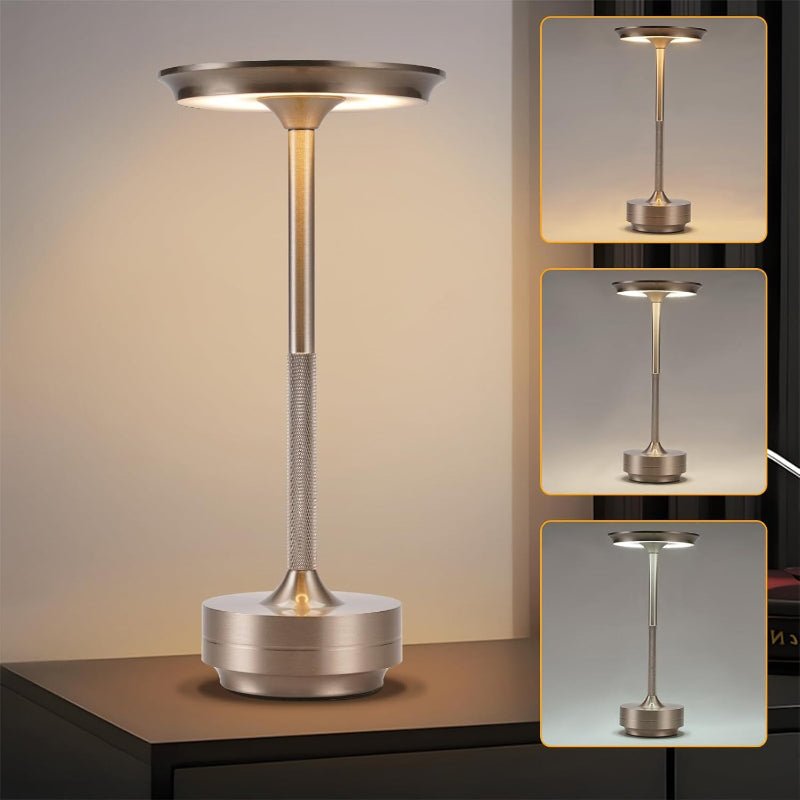 Nachttischlampe Kabellos Tischlampe Akku - LED Tischleuchte Touch Dimmbar Lampe mit USB Aufladbar Batterie Tischlampen Nickel 2er Set für Modern Fensterbank Wohnzimmer Kinderzimmer Schlafzimmer - Homefire