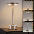 Nachttischlampe Kabellos Tischlampe Akku - LED Tischleuchte Touch Dimmbar Lampe mit USB Aufladbar Batterie Tischlampen Nickel für Modern Fensterbank Wohnzimmer Kinderzimmer Schlafzimmer - Homefire