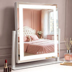Schminkspiegel mit Beleuchtung Hollywood Spiegel - 30×40CM LED Vanity Mirror Klein Kosmetikspiegel mit Licht Tischspiegel 3 Modi Schminktischspiegel Touch Dimmbar - Homefire