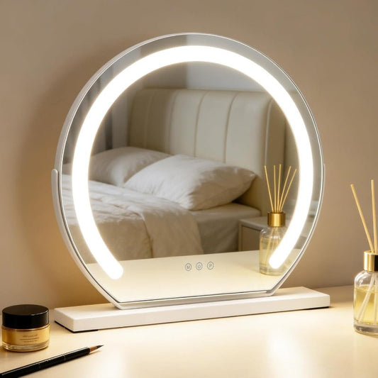 Homefire  Schminkspiegel mit Beleuchtung Hollywood Spiegel - 30×40CM LED Vanity Mirror Klein Kosmetikspiegel mit Licht Tischspiegel 3 Modi Schminktischspiegel Touch Dimmbar（副本） - Homefire