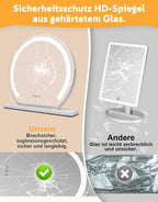 Homefire  Schminkspiegel mit Beleuchtung Hollywood Spiegel - 30×40CM LED Vanity Mirror Klein Kosmetikspiegel mit Licht Tischspiegel 3 Modi Schminktischspiegel Touch Dimmbar（副本） - Homefire