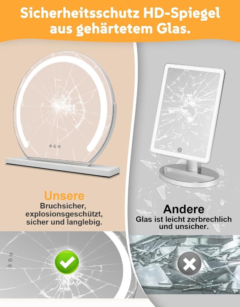 Homefire  Schminkspiegel mit Beleuchtung Hollywood Spiegel - 30×40CM LED Vanity Mirror Klein Kosmetikspiegel mit Licht Tischspiegel 3 Modi Schminktischspiegel Touch Dimmbar（副本） - Homefire