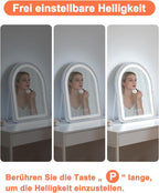 Homefire Schminkspiegel mit Beleuchtung Hollywood Spiegel - 35×45CM LED Vanity Mirror Klein Kosmetikspiegel mit Licht Tischspiegel 3 Modi Schminktischspiegel Touch Dimmbar - Homefire