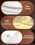 Spiegel Oval Badspiegel mit Beleuchtung - LED Badezimmerspiegel 50x70 cm Wandspiegel Badezimmer IP44 mit Touch-Schalter Entfogger-Funktion 3000K-6500K Lichtspiegel Dimmbar - Homefire