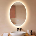 Spiegel Oval Badspiegel mit Beleuchtung - LED Badezimmerspiegel 50x70 cm Wandspiegel Badezimmer IP44 mit Touch-Schalter Entfogger-Funktion 3000K-6500K Lichtspiegel Dimmbar - Homefire