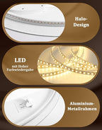 Spiegel Oval Badspiegel mit Beleuchtung - LED Badezimmerspiegel 50x70 cm Wandspiegel Badezimmer IP44 mit Touch-Schalter Entfogger-Funktion Lichtspiegel Dimmbar 3000K-6500K - Homefire