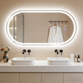 Spiegel Oval Badspiegel mit Beleuchtung - LED Badezimmerspiegel 60x120 cm Wandspiegel Badezimmer mit Touch-Schalter Entfogger-Funktion Lichtspiegel IP44 Dimmbar 3000K-6500K - Homefire