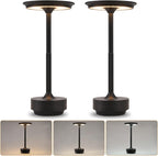 Tischlampe Akku Nachttischlampe - Led Kabellos Tischleuchte Aufladbar Touch Dimmbar Schwarz Eampe mit USB Batterie für Modern Wohnzimmer Schlafzimmer Outdoor - Homefire