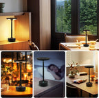 Tischlampe Akku Nachttischlampe - Led Kabellos Tischleuchte Aufladbar Touch Dimmbar Schwarz Eampe mit USB Batterie für Modern Wohnzimmer Schlafzimmer Outdoor - Homefire