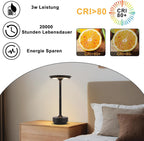 Tischlampe Akku Nachttischlampe - Led Kabellos Tischleuchte Aufladbar Touch Dimmbar Schwarz Eampe mit USB Batterie für Modern Wohnzimmer Schlafzimmer Outdoor - Homefire