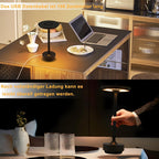Tischlampe Akku Nachttischlampe - Led Kabellos Tischleuchte Aufladbar Touch Dimmbar Schwarz Eampe mit USB Batterie für Modern Wohnzimmer Schlafzimmer Outdoor - Homefire